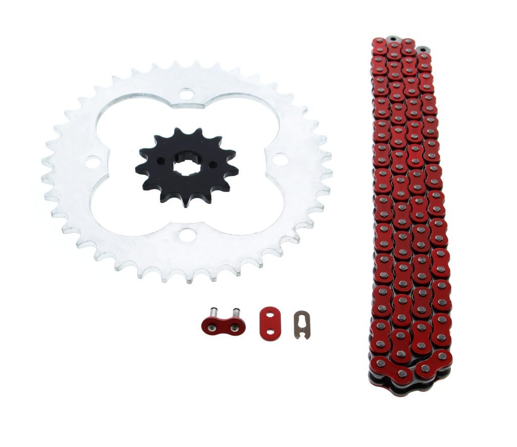 Fits Honda Trx250r 250r 520-96 Red Non O Ring Chain Sprocket Silver 13 39