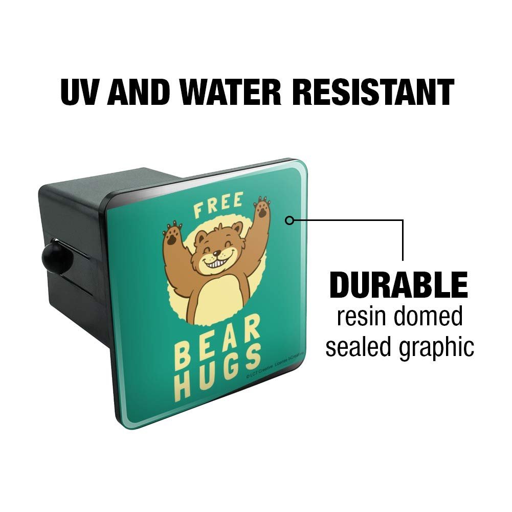 Free Bear Hugs Funny Humor Tow Trailer Hitch Cover Plug Insert For 2 In Receivers Durable Black Abs Plastic Modern Style