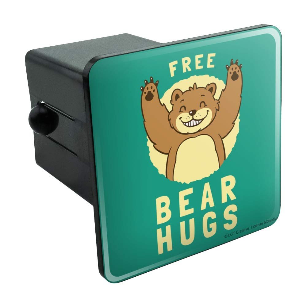 Free Bear Hugs Funny Humor Tow Trailer Hitch Cover Plug Insert For 2 In Receivers Durable Black Abs Plastic Modern Style