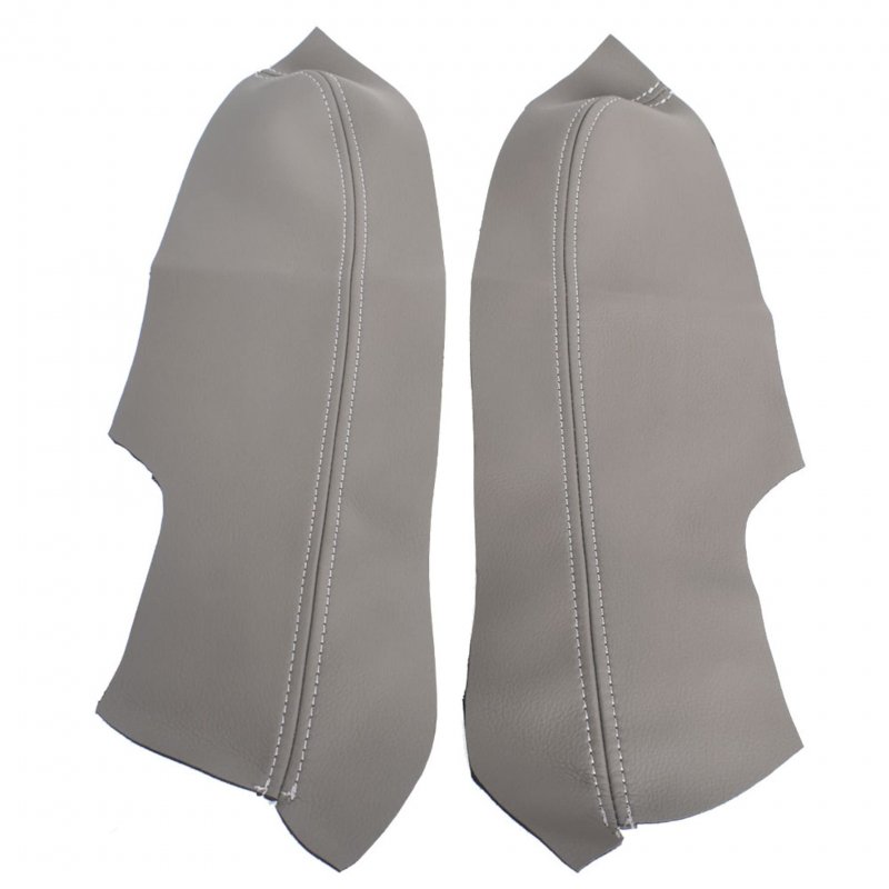 Gray Synthetic Leather Car Door Panel Armrest Covers For 2006 2007 2008 2009 2010 2011 Honda Civic Sedan Front Left And Right
