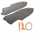 Gray Synthetic Leather Car Door Panel Armrest Covers For 2006 2007 2008 2009 2010 2011 Honda Civic Sedan Front Left And Right