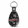 Ipick Image For Srt Logo In Red Led Printed On Real Black Forged Style Carbon Fiber Tear-drop Shape Key Chain Keychain