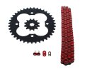 Chain And Sprocket Kit For Honda Trx250r 1991 1992 Red Non O Ring 520 96 With 12 Tooth Front 38 Rear Steel Sprockets 