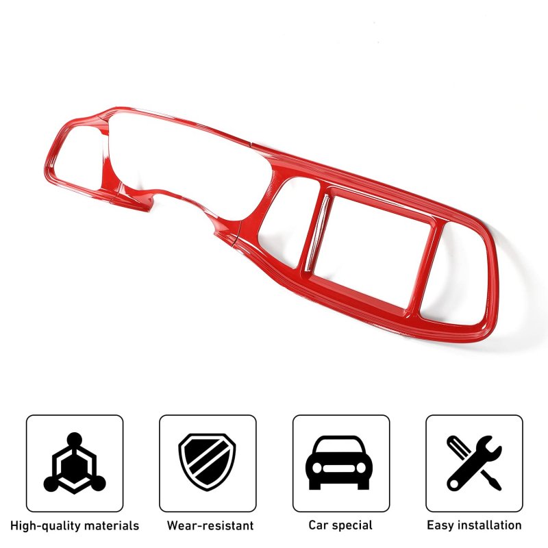 Dash Board Trim And Air Vent Covers For Dodge Challenger 2015 2023 Instrument Screen Panel Cover Interior Accessories Red