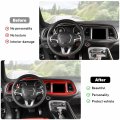 Dash Board Trim And Air Vent Covers For Dodge Challenger 2015 2023 Instrument Screen Panel Cover Interior Accessories Red