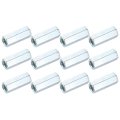 1 2 X13 Coupling Nuts 12 Pcs Carbon Steel Galvanized Hex Rod Threaded Connectors For Industrial Construction Fasteners White 