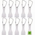 Nwsrayu 10pcs Plastic Scraper Tool Keychain For Lottery Ticket Scoop Shape Key Ring Scratcher Sublimation Multifuction Party 
