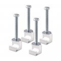 Truck Tool Box Mounting Kit Rail Clamp J Hook Crossover Pickup Tiedown Universal Fit Easy Mount-silver 4pcs 