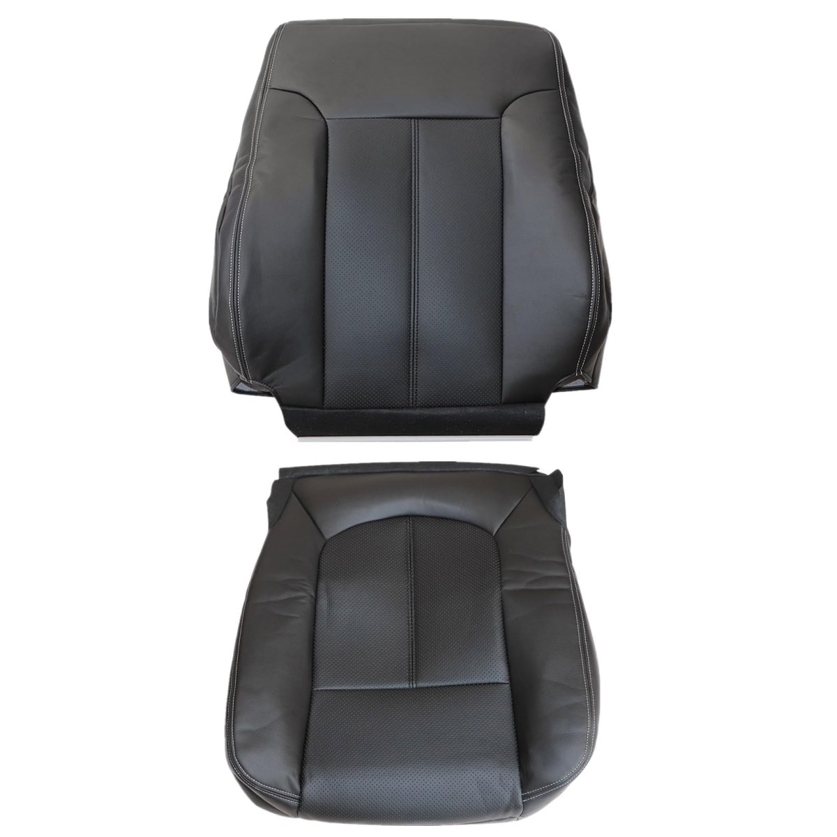 Driver Side Bottom And Top Lean Back Replacement Perforated Leather Seat Covers Black For Ford F250 F350 F450 F550 Lariat 2011