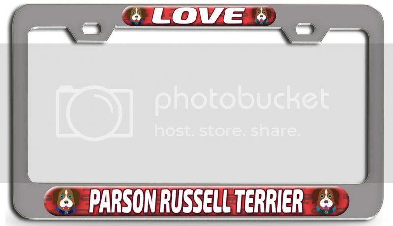Parson Russell Terrier Dog 3d Metal License Plate Frame Heavy Duty Steel Auto Suv Truck Tag Holder Universal Fit 12 X 6 In