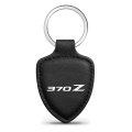 Nissan 370z Black Shield-shape Style Genuine Leather Key Chain Official Licensed