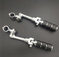 Smt-chrome Regular Footrest Foot Pegs With Long Angled Adjustable 1 25mm Clamps Compatible V-star Xvs1300 Xvs650 Xvs950 Xvs1100