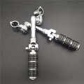 Smt-chrome Regular Footrest Foot Pegs With Long Angled Adjustable 1 25mm Clamps Compatible V-star Xvs1300 Xvs650 Xvs950 Xvs1100