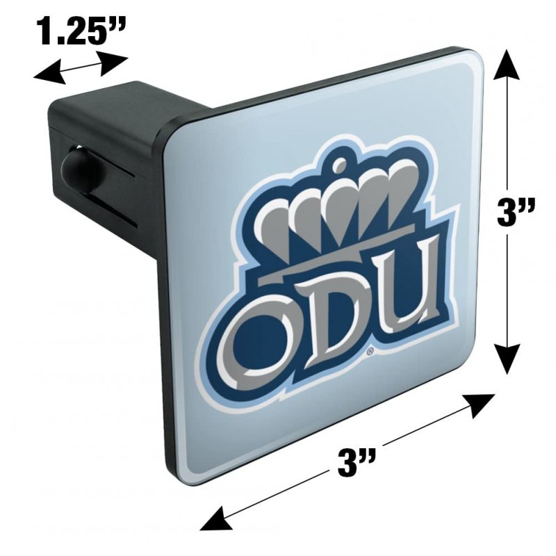 Old Dominion University Secondary Tow Trailer Hitch Cover Plug Insert For 1 25 Receivers Black Abs Plastic With Uv Resistant