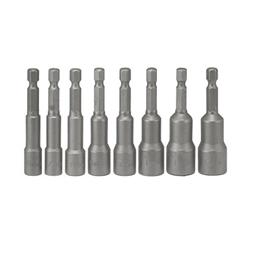 10065a 1 4 In Hex Shank Magnetic Power Impact Nut Driver Set 8 Piece Metric Socket Setters 6 To 13 Mm Cr-v Steel