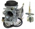 Zoom Parts Carburetor And Fuel Gas Petcock Valve For 2000 2001 2002 2003 2004 2005 2006 Yamaha Kodiak 400 Atv New