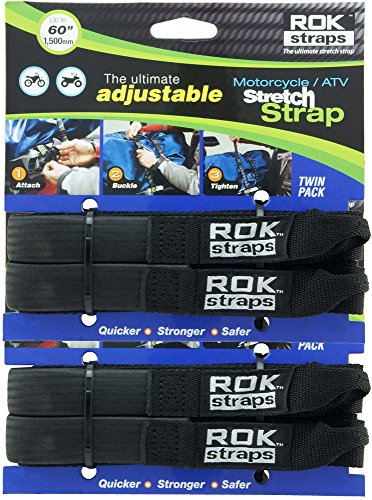 ROK Straps ROK-10358-3PR Black/Reflective 12-42 Adjustable Stretch Strap 3 Pair 