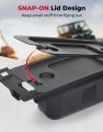 Kemimoto Under Seat Storage Box Underseat Bin Black Organizer Tray Compatible With Kawasaki Mule Pro-fx Fxr Fxt Dx Dxt