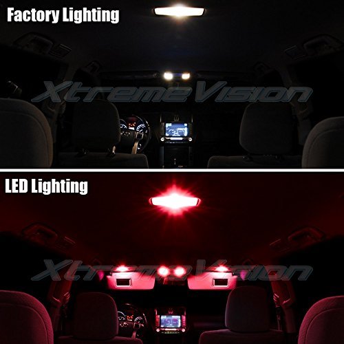 Xtremevision Interior Led For Nissan Altima Sedan 2007-2012 10 Pieces Red Kit Installation Tool