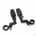 Black Highway Airflow Foot Rest Pegs With 1 4 25 Inch Mounting Bracket For Triumph Rocket V-star Roadstar Suzuki Intruder 