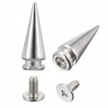 7x20mm Screw Back Stud Rivets Spikes Zinc Alloy For Diy Silver Tone 20 Sets 