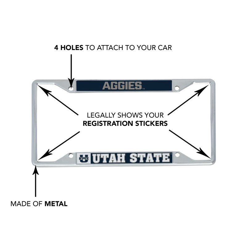Utah State University Usu Aggies Metal License Plate Frame For Front Or Back Of Car Officially Licensed Mascot