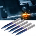 Cnc Engraving Bit Set 5pcs 2 Flutes V Tip Router End Mill 4mm Shank Straight Carving Sign Making For Woodworking Tools 4x0 4x20