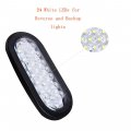 Npauto 4pcs 6 Oval Led Trailer Lights 24 White Reverse Backup Waterproof Stop Turn Tail Light For Rv Trucks