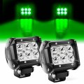 Nilight 4 Led Light Pod Green Spot Driving Fog 2pcs 18w Off Road Fishing Hunting Emergency Safety Signal Deck Trailer Lights