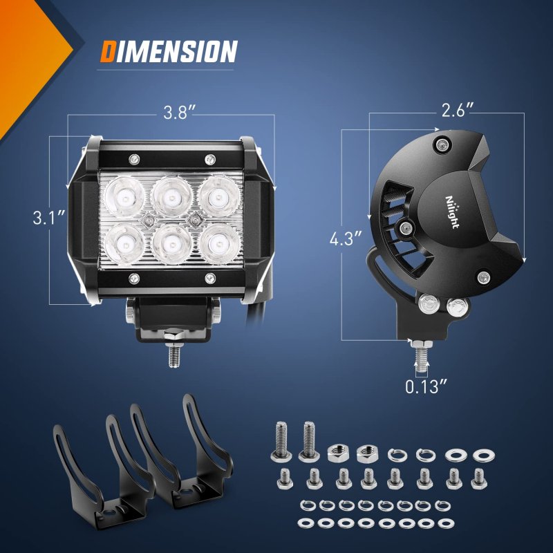 Nilight 4 Led Light Pod Green Spot Driving Fog 2pcs 18w Off Road Fishing Hunting Emergency Safety Signal Deck Trailer Lights