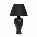 Creekwood Home Essentix 20 08 Traditional Ceramic Textured Imprint Winding Table Desk Lamp With Matching Empire Fabric Shade 