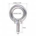 Uxcell Lifting Eye Bolt M4 X 11mm Male Thread With Hex Screw Nut Gasket Flat Washer For Hanging Securing Chain Wire Rope 304