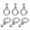 Uxcell Lifting Eye Bolt M4 X 11mm Male Thread With Hex Screw Nut Gasket Flat Washer For Hanging Securing Chain Wire Rope 304