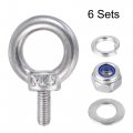 Uxcell Lifting Eye Bolt M4 X 11mm Male Thread With Hex Screw Nut Gasket Flat Washer For Hanging Securing Chain Wire Rope 304