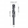 Uxcell 20 5mm Reduced Shank Drill Bit Hss 6542 Black Oxide With 1 2 Inch Straight