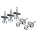 12x1 Self Drilling Screws With Rubber Washer 200pcs Zinc Plated Finish Hex Head Tapping Epdm For Metal 