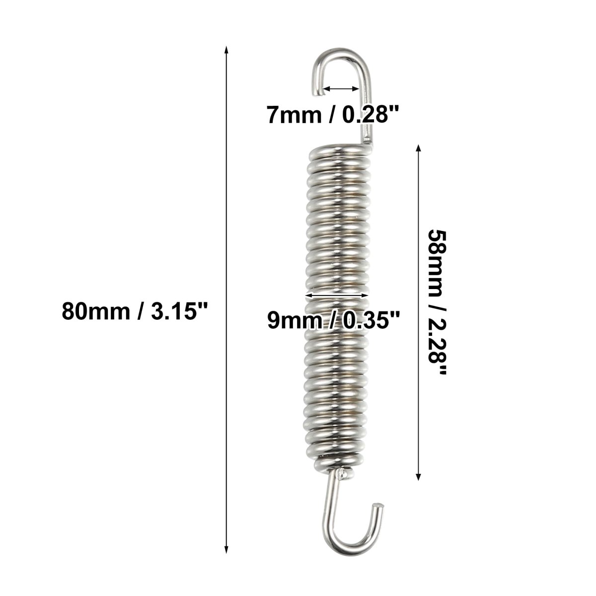 Motorcycles Universal Exhaust Pipe Spring 80mm 3 15 Stainless Steel Hook Modified Accessory Silver Tone