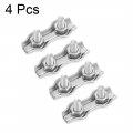 Uxcell 4pcs 304 Stainless Steel Duplex Wire Rope Clip Cable Clamp Suit For 1mm-1 5mm