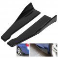 Fydun Car Rear Bumper Splitter 2pcs Lip Protection Universal Winglet Diffuser Glossy Black