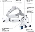 Zgood 5w Led Headlight Operation Lamp Headband Brightness Spot Ajustable With 3 5x Binocular Loupes White Aluminum Box Dy-106-b