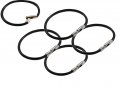 Lucky Line 5 Flex-o-loc Cable Key Ring Galvanized Steel Corrosion-resistant Black Pack 