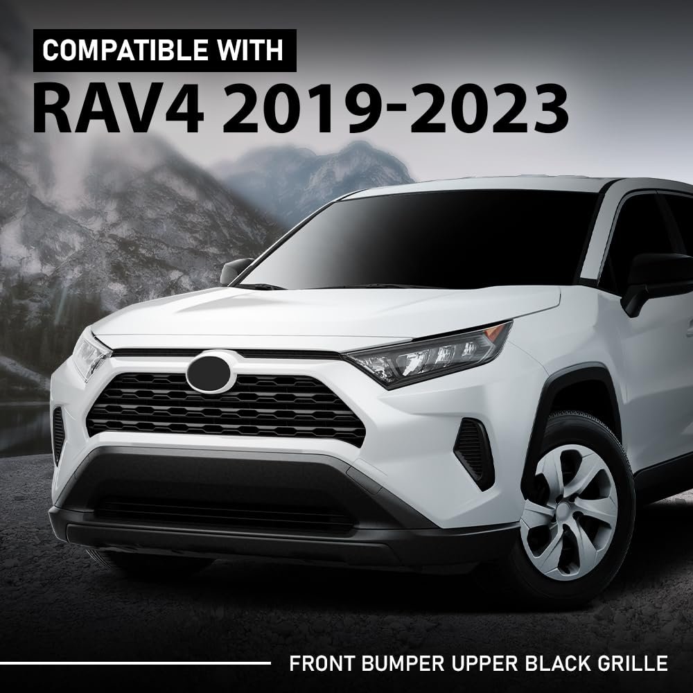 Front Bumper Upper Black Grille Grill Assembly For Toyota Rav4 2019 2020 2021 2022 2023 Part Number 531120r120