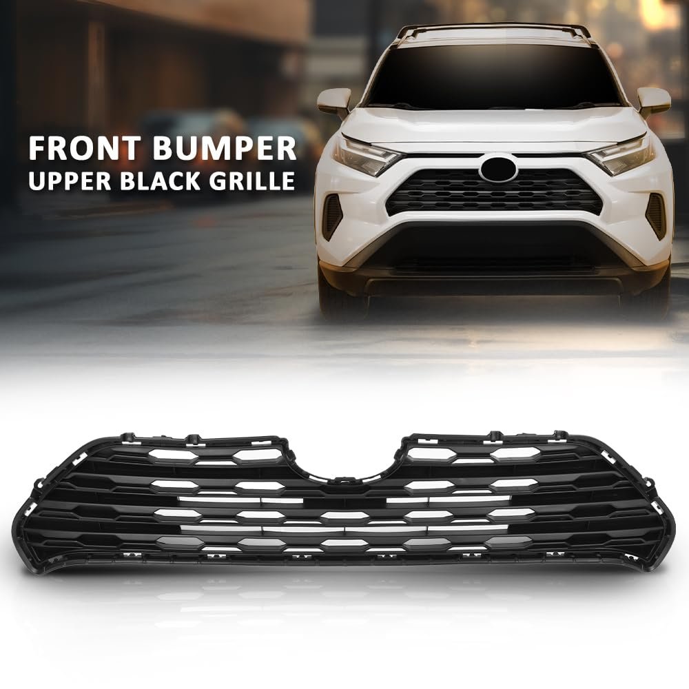 Front Bumper Upper Black Grille Grill Assembly For Toyota Rav4 2019 2020 2021 2022 2023 Part Number 531120r120