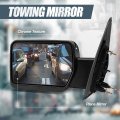 Auto Dynasty Left Driver Side Chrome Manual Adjustment Folding Rear View Towing Mirror Compatible With Ford F-150 04-14