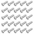 25pcs Torx Security Machine Screws 1 4-20 X 304 Stainless Steel Tamper Resistant Button Head Bolt Full Thread For Anti-theft 