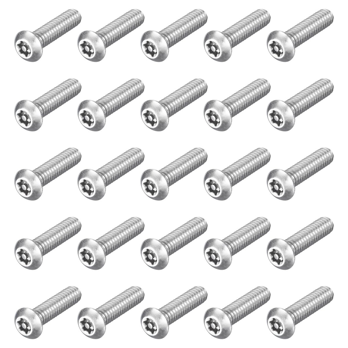 25pcs Torx Security Machine Screws 1 4-20 X 304 Stainless Steel Tamper Resistant Button Head Bolt Full Thread For Anti-theft