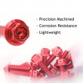 Autobahn88 Motorcycle Brake Master Cylinder Bolt Dress-up Kit Compatible With Triumph Street Twin 2016-2019 Red Set Of 4