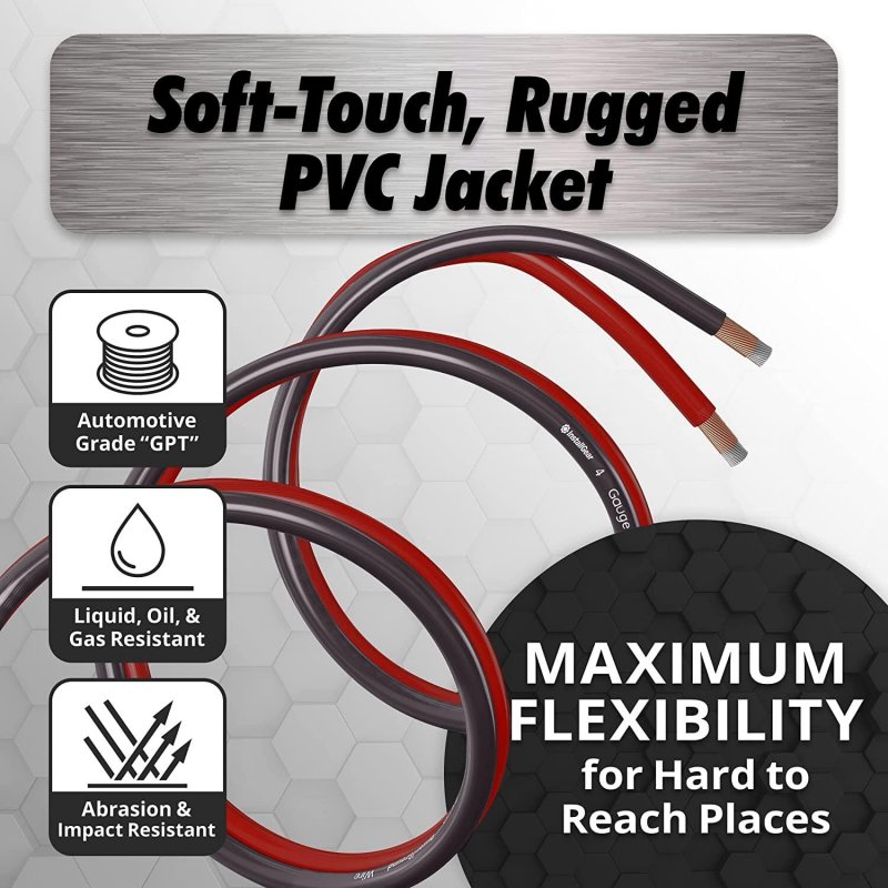 Installgear 4 Gauge Wire Awg Ofc Pure Copper Power Ground Cable 25ft Red True Spec Soft Touch Welding Battery Automotive Car