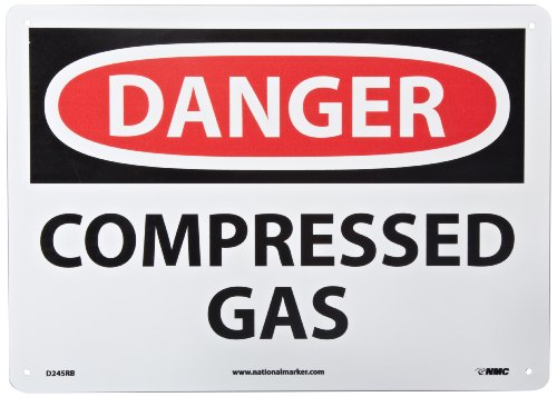 Nmc D245rb Osha Sign Legend Danger Compressed Gas 14 Length X 10 Height Rigid Plastic Red Black On White