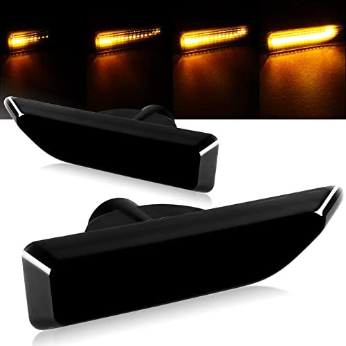 Eparts Smoked Lens Sequential Amber Led Fender Side Marker Light Turn Signal Lamp Assembly Replacement For 2017 2020 Mini